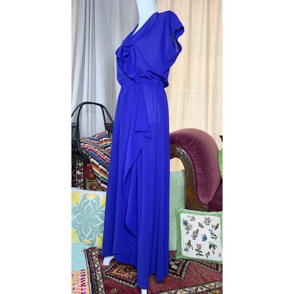 Vtg Cerulean Blue Gown - Picture 2 of 5